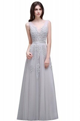 ADDYSON | A-line Floor-length Tulle Bridesmaid Dress with Appliques_10
