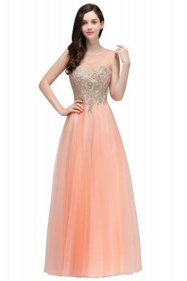 ARIA | A-line Scoop Tulle Gorgeous Evening Dresses with Appliques_1