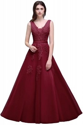 ADDYSON | A-line Floor-length Tulle Bridesmaid Dress with Appliques_6