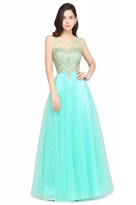 ARIA | A-line Scoop Tulle Gorgeous Evening Dresses with Appliques_8
