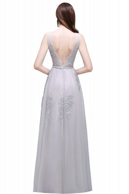 ADDYSON | A-line Floor-length Tulle Bridesmaid Dress with Appliques_11
