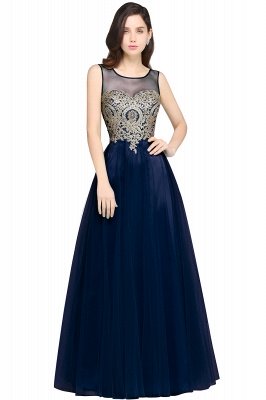 ARIA | A-line Scoop Tulle Gorgeous Evening Dresses with Appliques_5