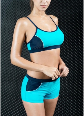Sports Splicing Professional Racing Two Piece Swimsuit_6