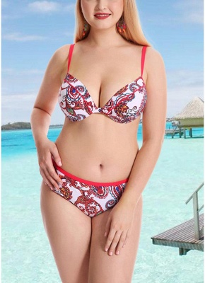 Women Plus Size  Sexy Bikini Set Underwire Swimsuit Beach Wear Two Piece_1