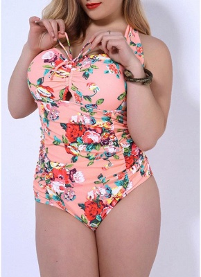 2xl Women Plus Size One Piece Swimsuit Floral Print Underwire Push Up  Swimwear_1