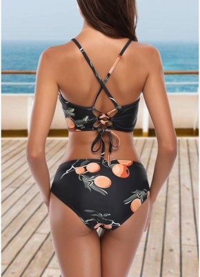Women Swimsuits Cropped Crisscross Tie Back Sexy Bikini Set Two Pieces_3