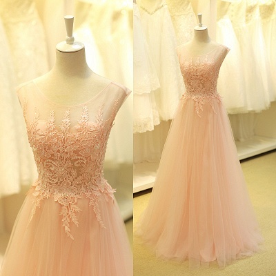 Lovely Color Cap Sleeve Tulle Prom Dress UK With Lace Appliques_2