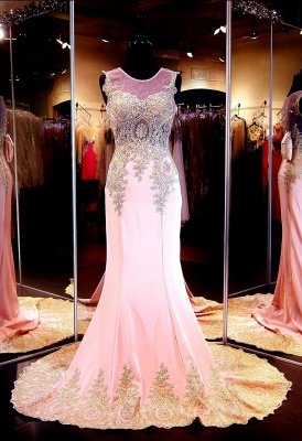 Gorgeous Illusion Cap Sleeve Prom Dress UK With Beadings Appliques_4
