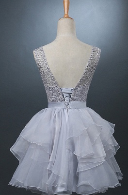 Lovely One-shoulder Short Chiffon Homecoming Dress UK Lace-up With Bowknot_2