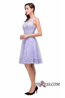 Sleeveless Lavender Lace Short A-Line Mini Homecoming Dress UK_4