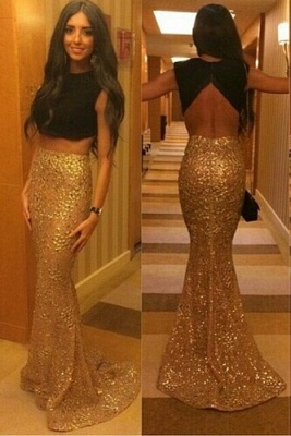 Luxury Mermaid Separate Evening Dress UKes UK Jewel Sweep Train Sequined Prom Gowns_1