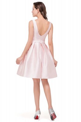 Lovely Pink Sleeveless Short Homecoming Dress UK Zipper Back_5