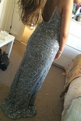 Stunning Spaghetti Starps Prom Dress UKes UK Long Beadings Appliques Party Gowns_2