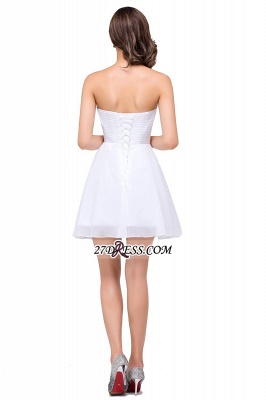Short Sweetheart Chiffon White Sexy Crystal Homecoming Dress UK_3