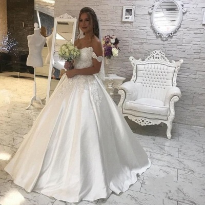 Gorgeous Ball Gown Lace White Wedding Dress | Off-the-shoulder Bridal Gown_3