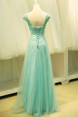 Sexy Lace Appliques Sleeveless Prom Dress UK Floor Length Tulle Evening Gowns_3