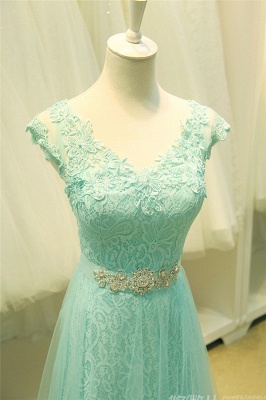 Sexy Lace Appliques Sleeveless Prom Dress UK Floor Length Tulle Evening Gowns_6