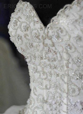 Gorgeous Ball Gown Beadss Wedding Dress Court Train Bowknot_4