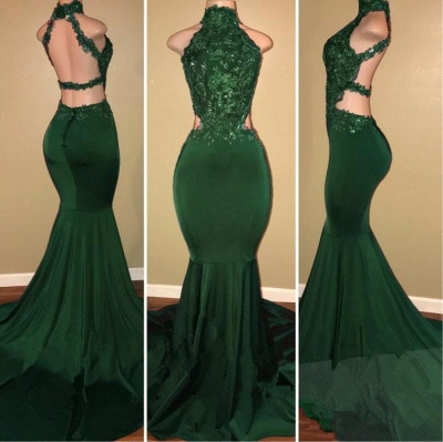 Green lace mermaid prom Dress UK, green evening Dress UK_3