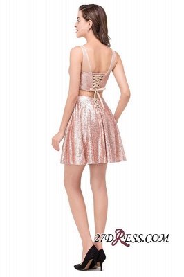 Elegant Sequined Lace-Up Two-Pieces Mini Homecoming Dress UK_6
