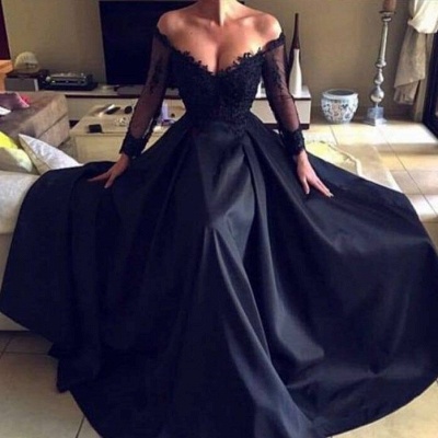 Luxury Long Sleeve Lace Evening Dress UK Long Formal Wears_4