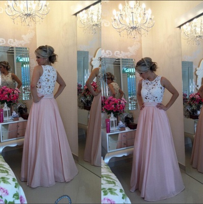 Modern Illusion Chiffon A-line Prom Dress UK Lace Pearls_3