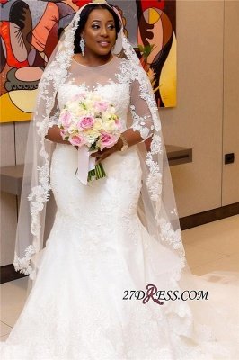 Plus Size Wedding Dress, Long Sleeve Bridal dresses BA3984_5