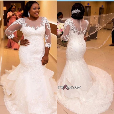 Plus Size Wedding Dress, Long Sleeve Bridal dresses BA3984_4