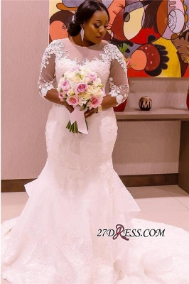 Plus Size Wedding Dress, Long Sleeve Bridal dresses BA3984_3