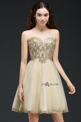 Lovely Sweetheart Short Appliques Lace-Up Homecoming Dress UK_11