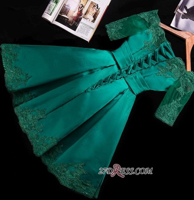 Lace Green Short Appliques Charming Half-Sleeve Homecoming Dress UK BA3856_4