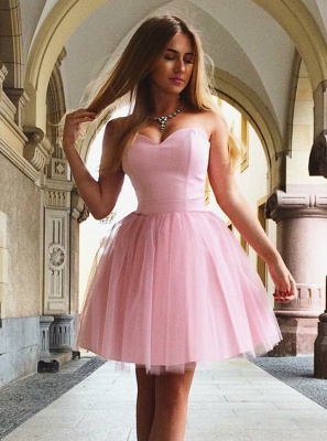 Sweetheart Pink Homecoming Dress UKes UK | A-Line Sleeveless Cocktail Dress UKes UK_2