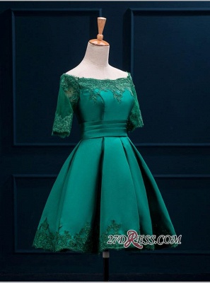 Lace Green Short Appliques Charming Half-Sleeve Homecoming Dress UK BA3856_6