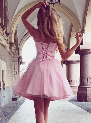 Sweetheart Pink Homecoming Dress UKes UK | A-Line Sleeveless Cocktail Dress UKes UK_3