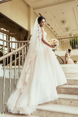 Tulle Sweetheart Lace Beadss Elegant Princess Wedding Dress_1