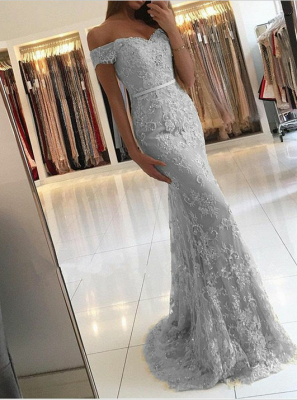 Luxury Off-the-Shoulder Mermaid Evening Dress UK Lace Appliques Long Party Gowns BA6944_3