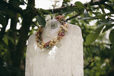 Elegant Long Sleeve Halter Wedding Dress Lace Open Back_4