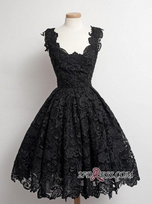 Short Scoop-Neck Lace Black Little Dress UKes UK Homecoming Dress UKes UK_3