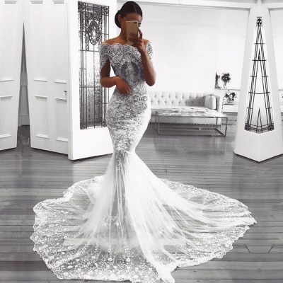 Elegant Long Sleeve Lace Wedding Dress | 2019 Sexy Mermaid Bridal Gowns On Sale_3