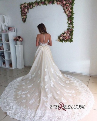 Sexy Mermaid Gorgeous Detachable-Cathedral-Train Tulle Lace Wedding Dresses UK_3