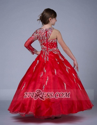 Glamorous Jewel Floor-length Girl Pageant Dress Ball Gown With Crystals_4