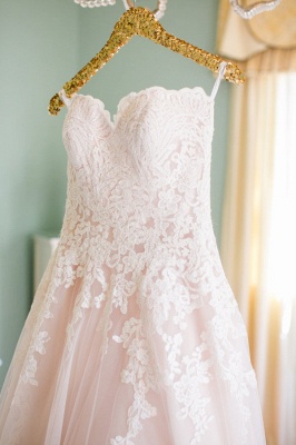 Lace Tulle Princess Wedding Dress Sweetheart Sweep Train JT017_2
