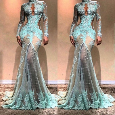 Luxury Long Sleeve Mermaid Evening Dress UK | Lace Formal Dress UK_3