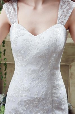 Elegant Lace Sweetheart A-line Wedding Dress Sweep Train Lace-up_3
