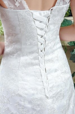 Elegant Lace Sweetheart A-line Wedding Dress Sweep Train Lace-up_5