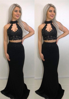 Black Two Piece Prom Dress UK | Mermaid Formal Gowns_1