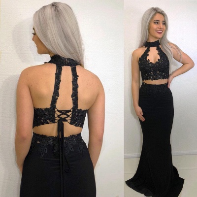 Black Two Piece Prom Dress UK | Mermaid Formal Gowns_3