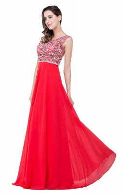 Elegant Red Long Crystal Beadings Prom Dress UK Chiffon_6