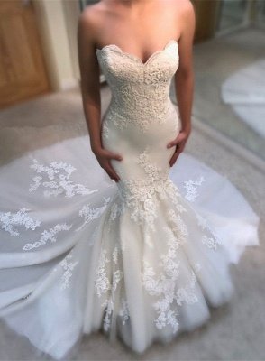 Gorgeous Sweetheart Lace Wedding Dress | 2019 Sexy Mermaid Bridal Gowns BA9780_1