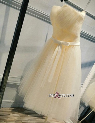 Short Romantic Strapless Ruched-Top With Sash Homecoming Dress UKes UK_4